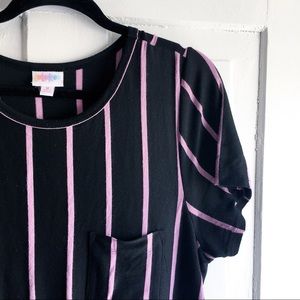 EUC LuLaRoe Carly Dress - Pink & Black Stripes